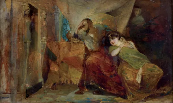 Maurycy Gottlieb, ZYGMUNT AUGUST I BARBARA GIŻANKA, ok. 1874