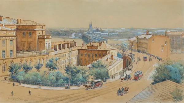 Tadeusz Cieślewski, WIDOK ZAMKU KRÓLEWSKIEGO W WARSZAWIE, 1911