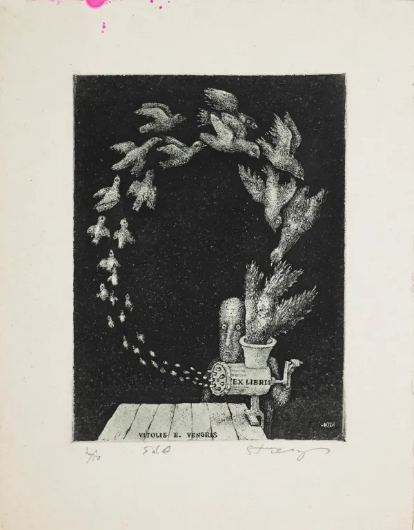 Stasys Eidrigevičius, Ekslibris Vitolis E. Vengris, 1976