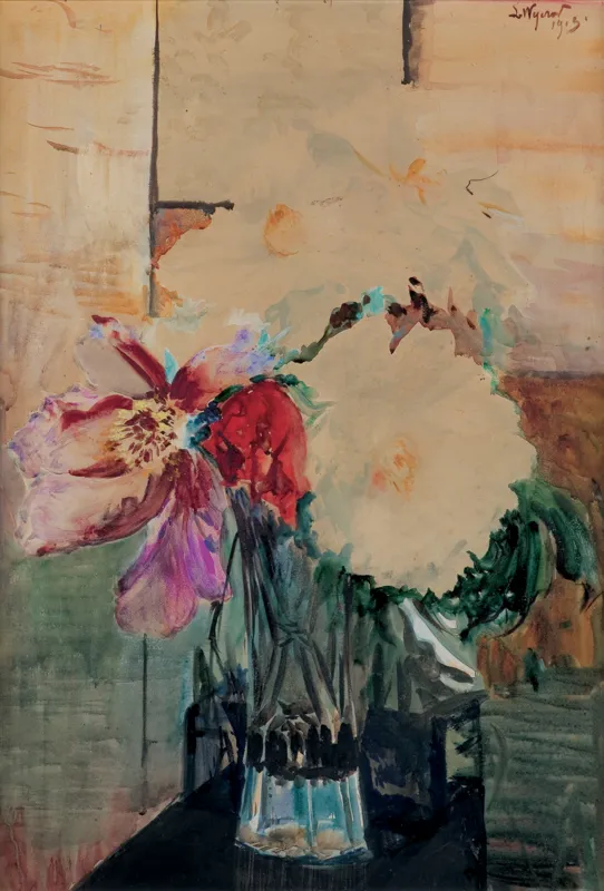 Leon Wyczółkowski, PIWONIE W KRYSZTAŁOWYM WAZONIE, 1913