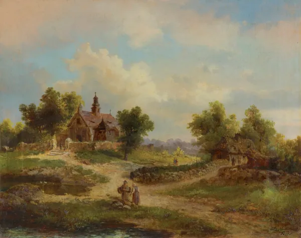 Adam Wiktor Malinowski, PEJZAŻ WIEJSKI, 1877