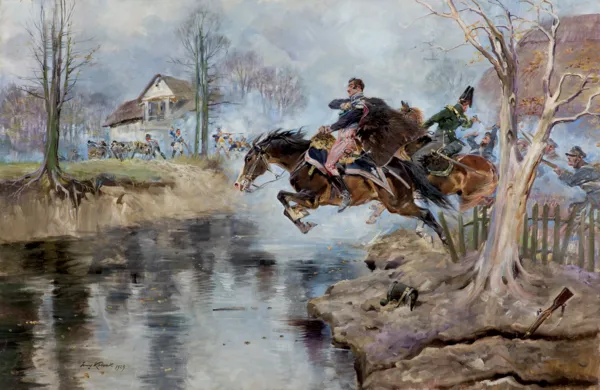 Jerzy Kossak, OSTATNIE CHWILE KS. JÓZEFA PONIATOWSKIEGO, 1929