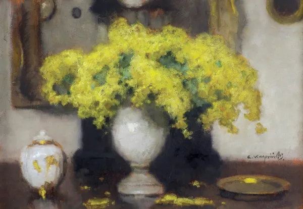 Alfons Karpiński, MARTWA NATURA Z MIMOZAMI, przed 1948