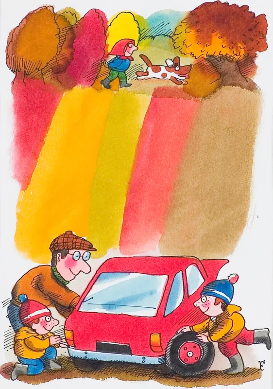 Jerzy  Flisak, ZMIANA KOŁA W MALUCHU