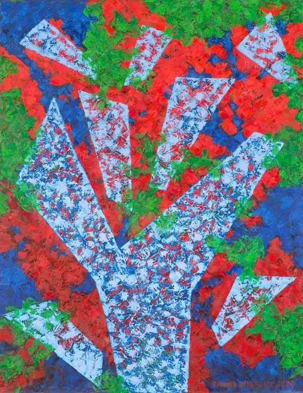 Danuta Niklewicz, Rubinowa abstrakcja 383, 2020