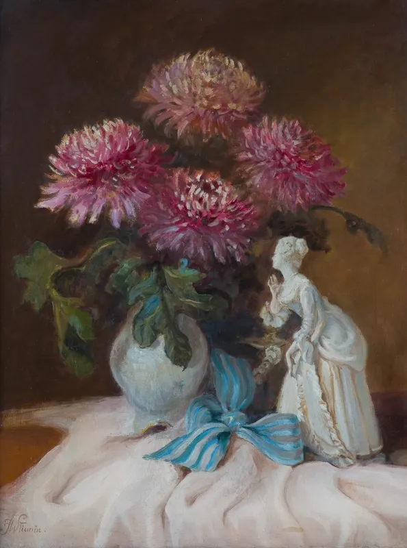 Joanna Wyszomirska-Tiunin, MARTWA NATURA Z PORCELANOWĄ FIGURKĄ