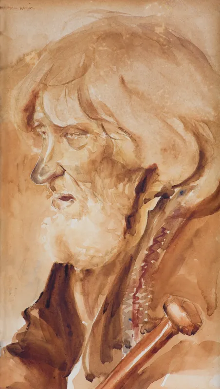 Konstanty Kietlicz-Rayski, PORTRET MĘŻCZYZNY Z LASKĄ, przed 1914