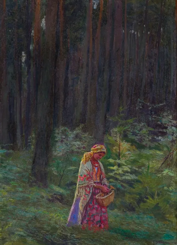 Malarz nieokreślony, ZBIERANIE RYDZÓW, 1. ćw . XX w .