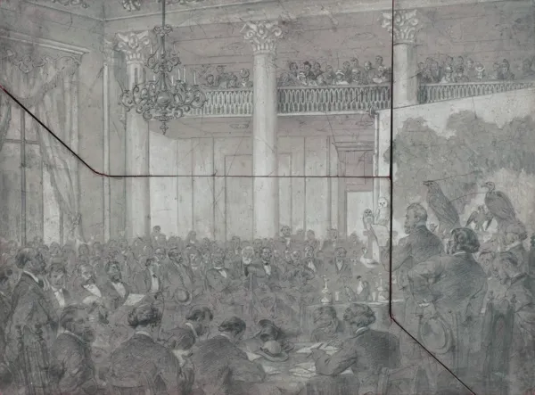 Juliusz Kossak, POSIEDZENIE  PRZYRODNIKÓW WE LWOWIE, 1888