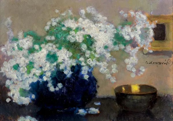 Alfons Karpiński, MARTWA NATURA Z MIMOZAMI, przed 1948