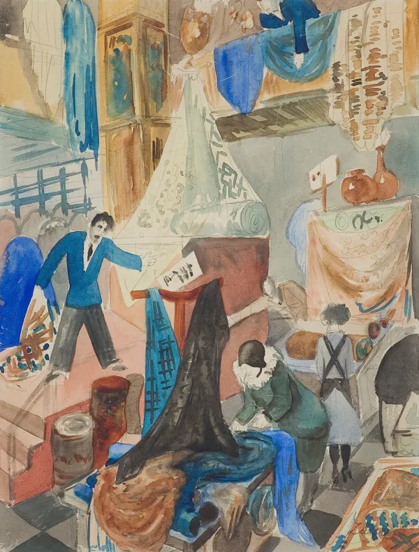 Jan Marcin Szancer, W SKLEPIE Z MATERIAŁAMI, LATA 30. XX W.