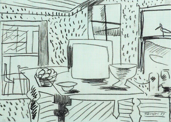 Wojciech Fangor, SZKIC DO OBRAZU „WEWNĘTRZNE ZEWNĘTRZNE“, 1987