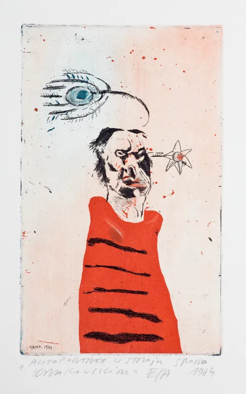 Jacek Sroka, Autoportret w stroju krakowskim, 1984