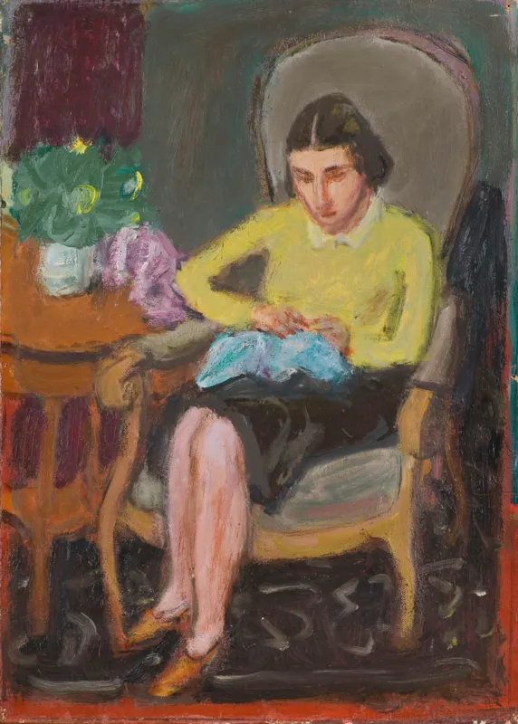 Henryk Hayden, PORTRET ŻONY W FOTELU, lata 40. XX w.