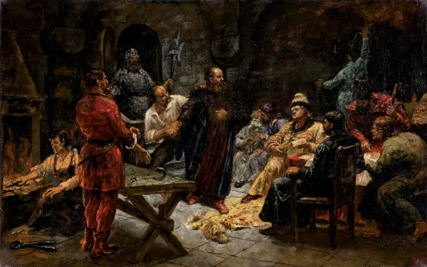 Antoni Jezierski, GLIŃSKI PRZED SĄDEM BOJARÓW, przed 1888