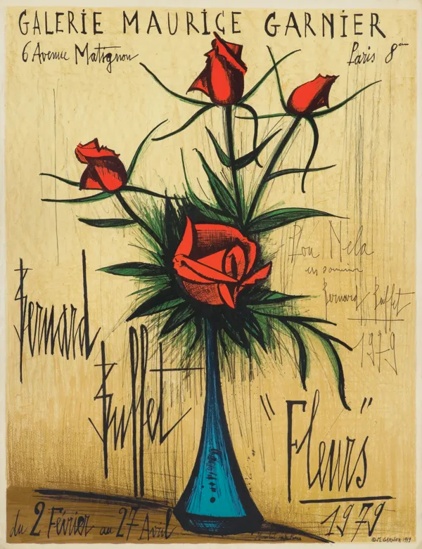 Bernard Buffet, PLAKAT WYSTAWY „FLEURS“, 1979