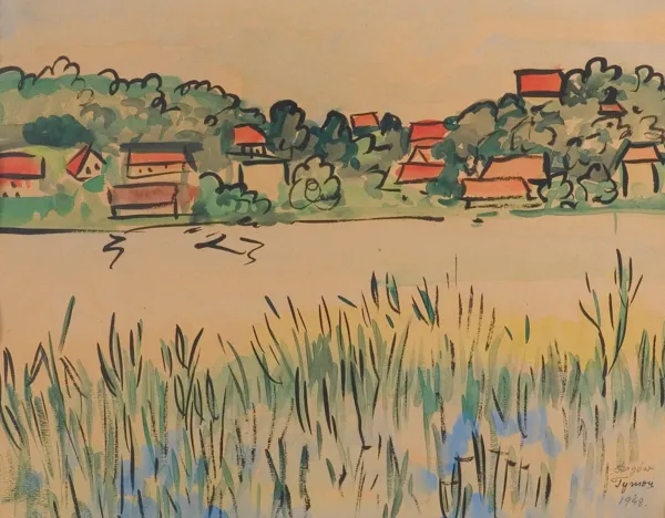 Tymon Niesiołowski, PEJZAŻ Z ŁAGOWA, 1948