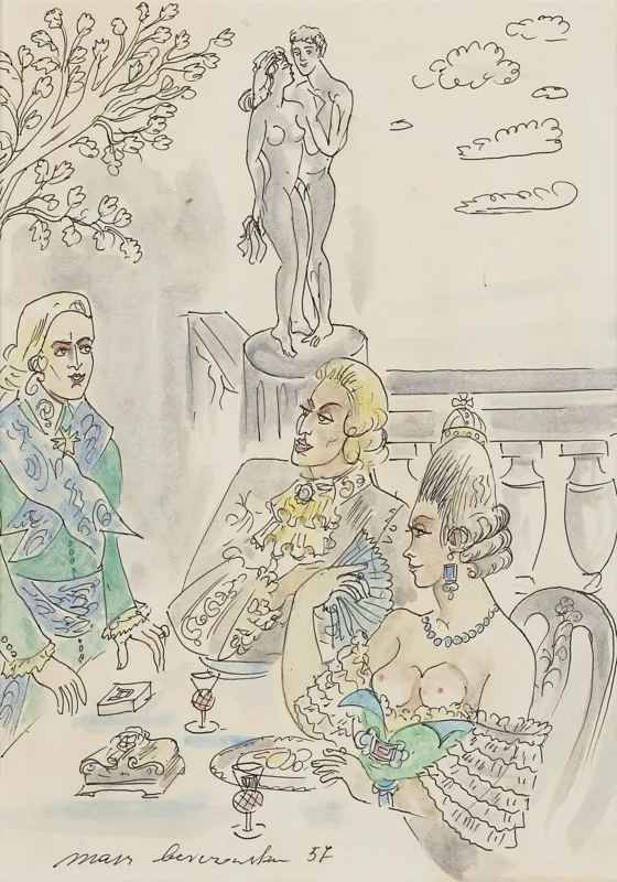 Maja (Maria) Berezowska, SCENA Z XVIII WIEKU – PRZY STOLE, 1957