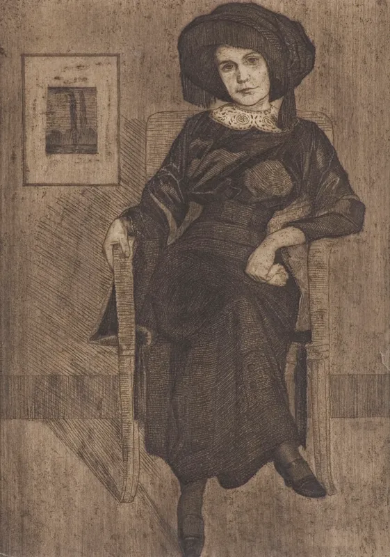 Władysław Skoczylas, DAMA W KAPELUSZU, 1910