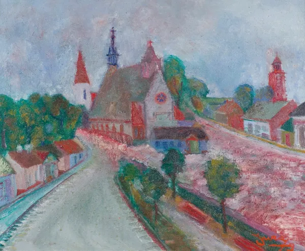 Jerzy Ryszard  Zieliński, PEJZAŻ Z ŻARNOWA (albo GŁUCHA PROWINCJA), 1979