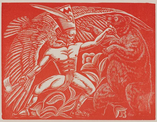 Władysław Skoczylas, WALKA Z NIEDŹWIEDZIEM, 1923