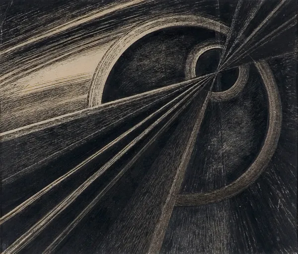 Juliusz Majerski, PEJZAŻ KOSMICZNY Z CYKLU „WSZECHŚWIAT”, 1956/65