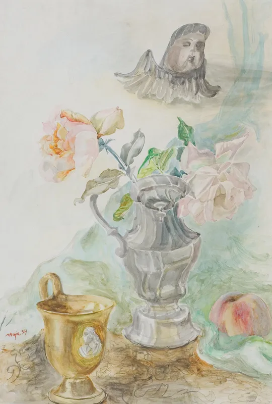 Maja (Maria) Berezowska, MARTWA NATURA Z AMORKIEM, 1959