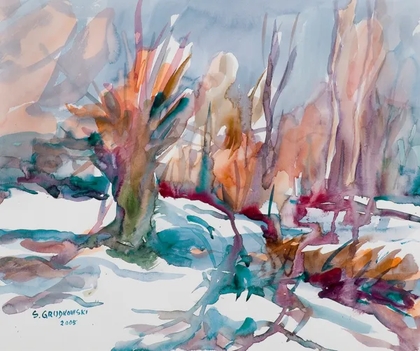 Sergiusz  Grudkowski, OGNIKI NA ŚNIEGU, Z CYKLU „MAZOWSZE”, 2005