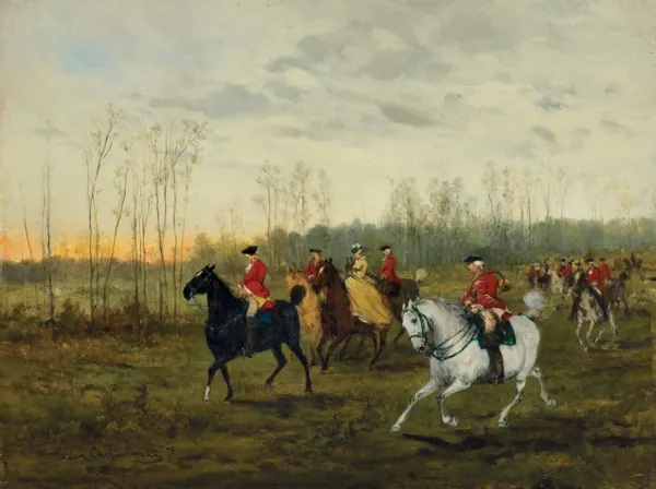 Jan Chełmiński, NA POLOWANIE!, 1875