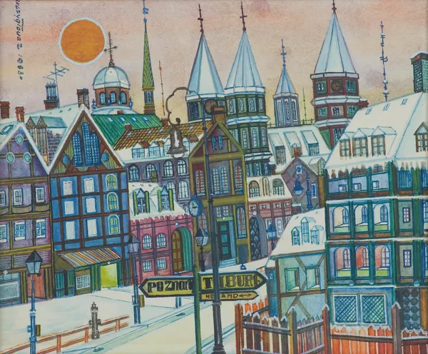 Zygmunt Warczygłowa, WIDOK MIASTA Z WIEŻAMI, 1983