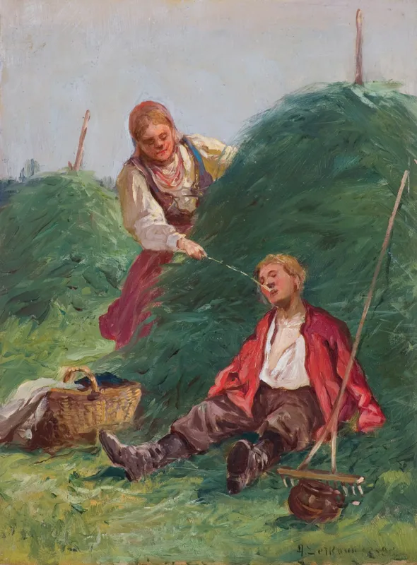 Adam Setkowicz, ODPOCZYNEK PRZY SIANOKOSACH, 1897