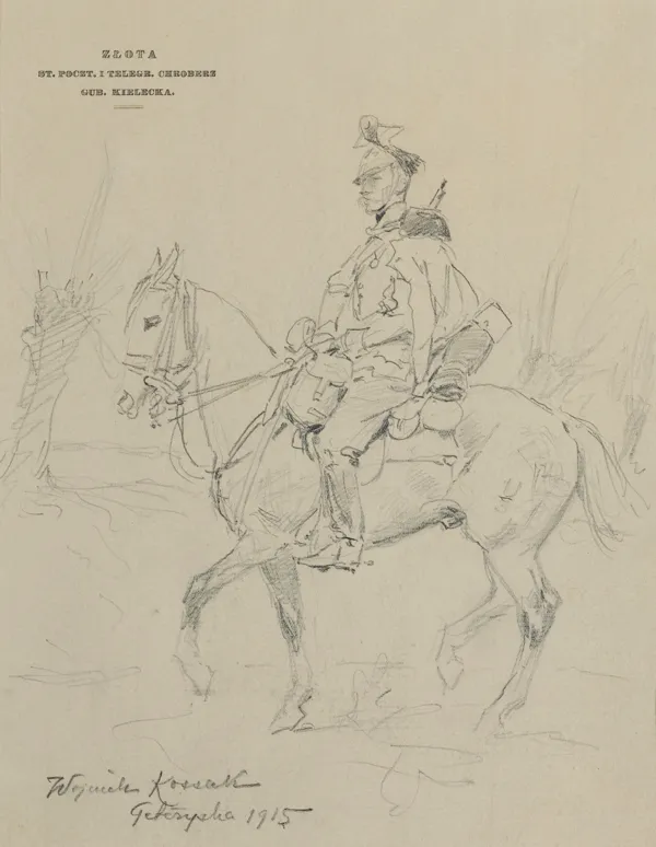 Wojciech Kossak, SZKIC GALICYJSKIEGO UŁANA, 1915