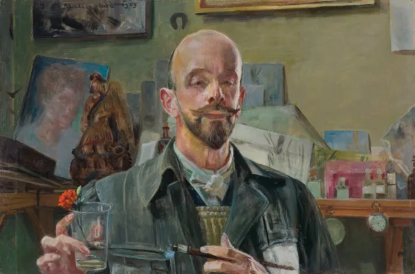 Jacek Malczewski, AUTOPORTRET W PRACOWNI, 1909