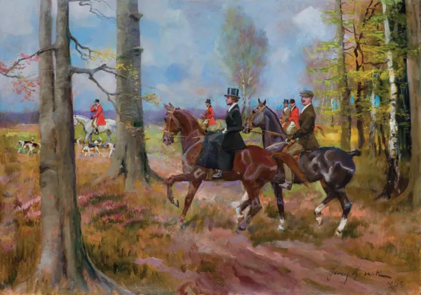 Jerzy Kossak, POLOWANIE PAR FORCE, 1943