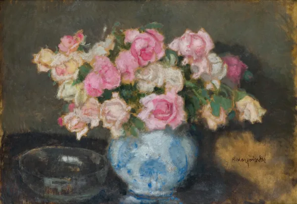 Alfons Karpiński, RÓŻE W PORCELANOWYM WAZONIE
