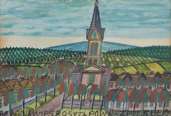 Nikifor Krynicki, PEJZAŻ Z KOŚCIOŁEM