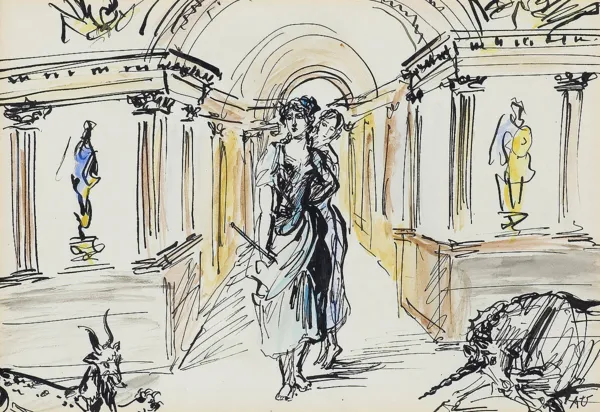 Antoni Uniechowski, SCENA FANTASTYCZNA W BAROKOWYM WNĘTRZU