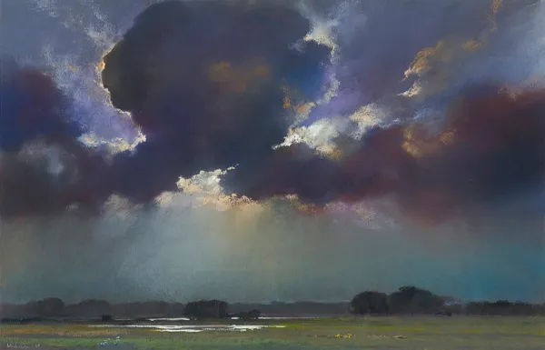 Marian Michalik, PEJZAŻ Z CHMURAMI, 1990