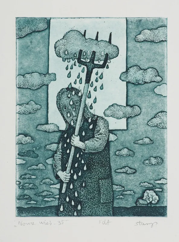 Stasys Eidrigevičius, NOWA WIEŚ  - 35, POCZ. LAT 80. XX W.