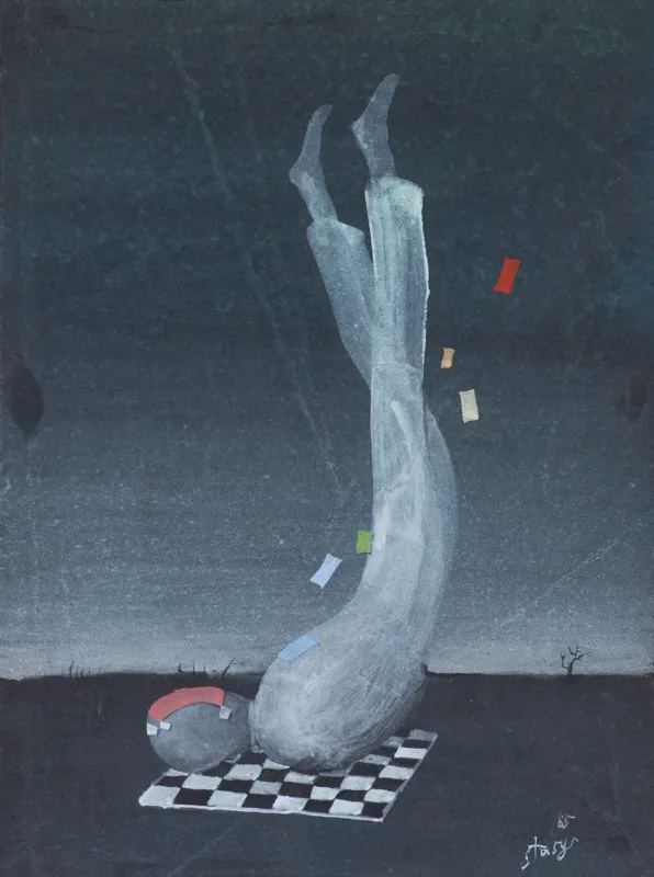 Stasys Eidrigevičius, CZŁOWIEK Z SZACHOWNICĄ, 1985