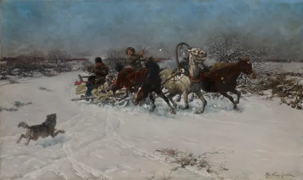 Alfred Wierusz-Kowalski, NIEBEZPIECZNA JAZDA, ok. 1880