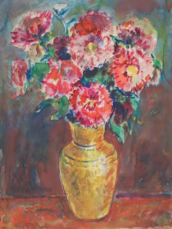 Alfred Lenica, KWIATY W  WAZONIE, LATA 40. XX W.