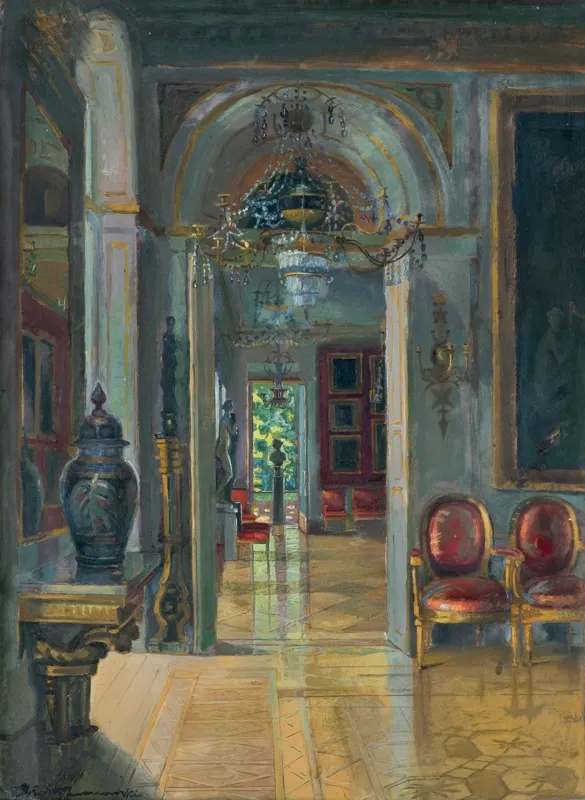 Błażej  Iwanowski, WNĘTRZE PAŁACU NA WODZIE W ŁAZIENKACH-WARSZAWA