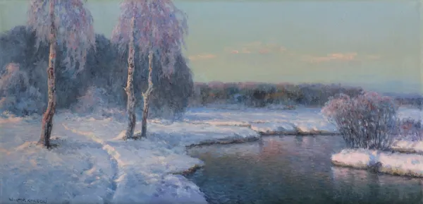 Wiktor Korecki, PEJZAŻ ZIMOWY Z RZEKĄ