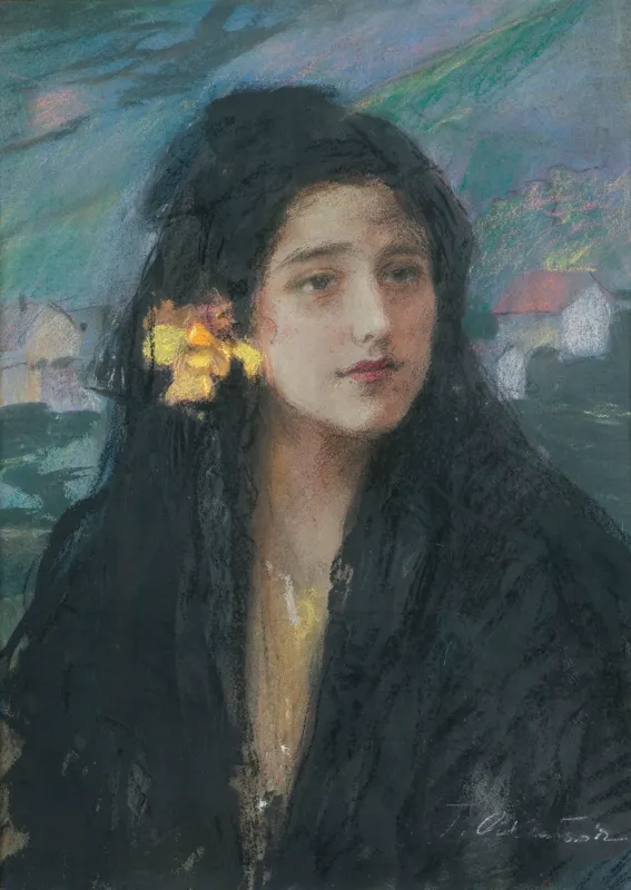 Teodor Axentowicz, Dziewczyna w mantylce