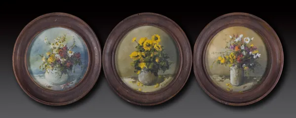Stanisław Jerzy Suder, Kwiaty (tryptyk - 3 obrazy w tondach)