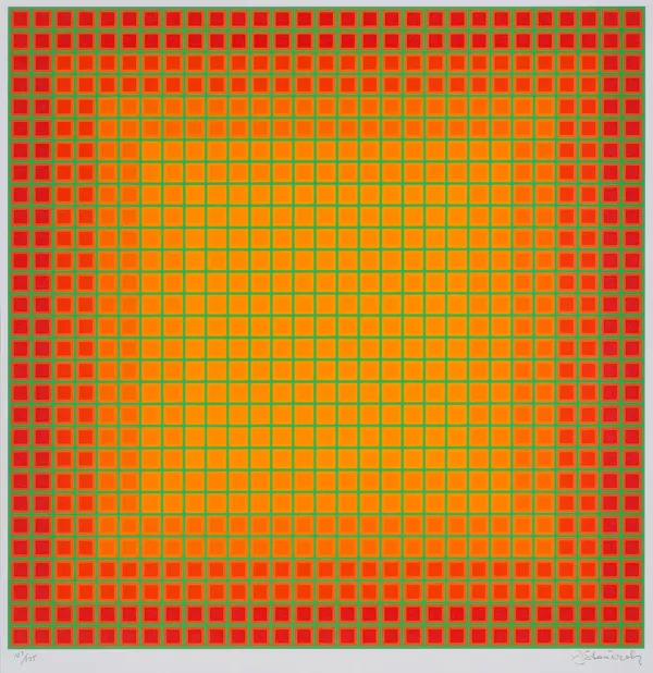 Julian Stańczak, LET IT BE ORANGE, 1981