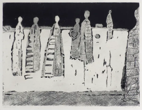 Halina Chrostowska, STATYSTKI, Z CYKLU "KOMEDIANCI", 1959