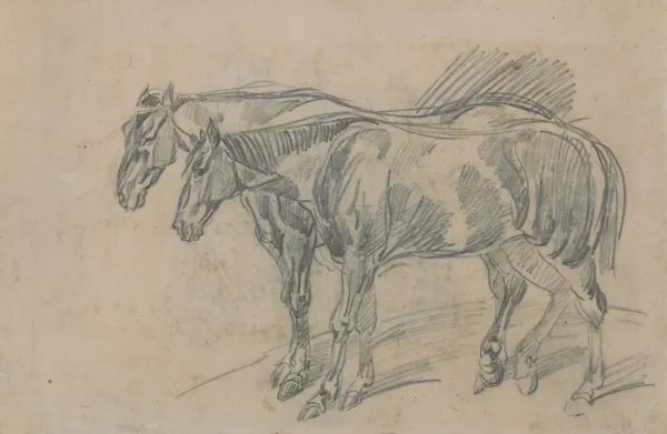 Piotr Michałowski, DWA KONIE – obraz dwustronny