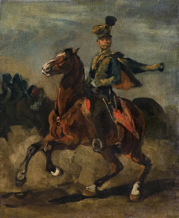 Piotr Michałowski, HUZAR NA GNIADYM KONIU, ok. 1836